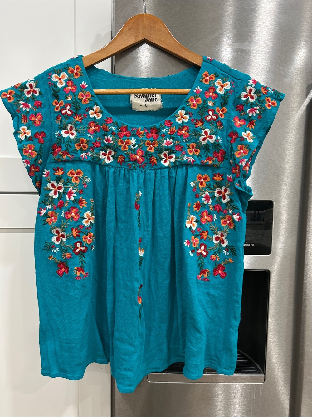 Like new - SAVANNA JANE Embroidered Boho Top